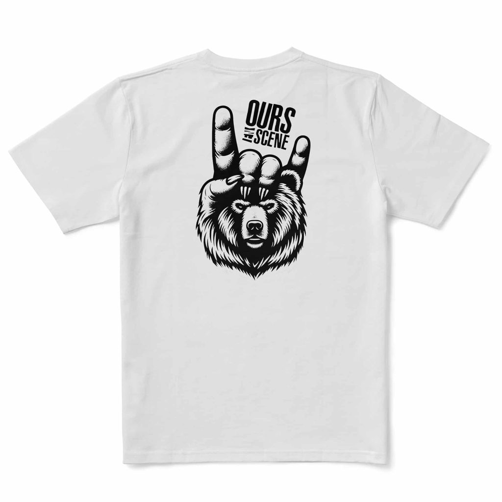 Tee shirt - ours en scène blanc - derrière