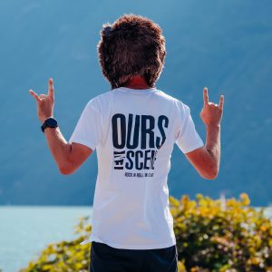 Tee-shirt ours en scène blanc logo homme